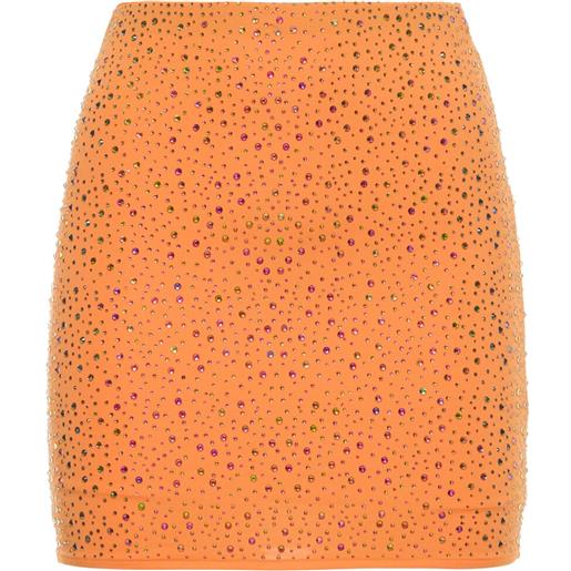 LESLIE AMON embellished stretch tech mini skirt