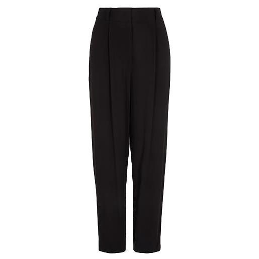 Armani Exchange pantaloni in edizione limitata we beat as one pleated tapered, schwarz, s donna