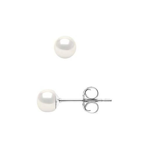 PEARLS & COLORS NATURAL FINE PEARLS pearls & colors - orecchini in oro bianco con vere perle coltivata d'acqua dolce - qualità aaa+ - gioielli da donna