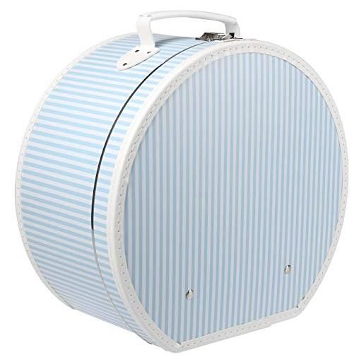 LIERYS cappelliera stripes donna/uomo - made in the eu scatola per cappelli custodia estate/inverno - taglia unica azzurro
