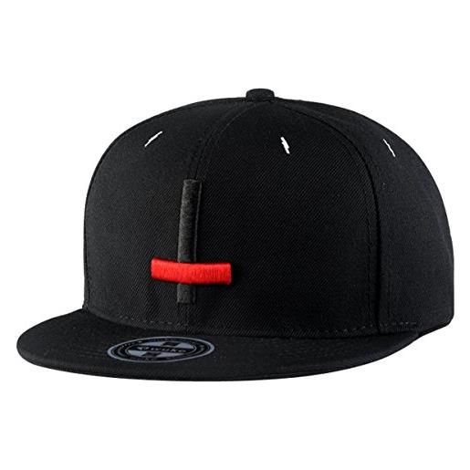 Aivtalk hip-hop - berretto da baseball unisex con chiusura a scatto, regolabile nero 5. Taglia unica