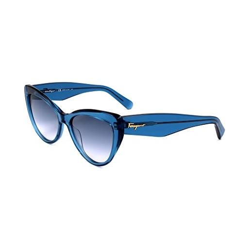 Salvatore Ferragamo ferragamo sf930s, acetate occhiali da sole blue unisex adulto, multicolore, taglia unica