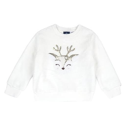 Chicco, maglione per bambina con animale in paillettes, bianco, 4 anni