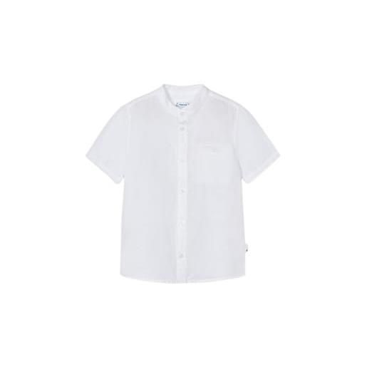 Mayoral camicia m/c c/coreana per bambini e ragazzi bianco 7 anni (122cm)