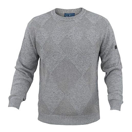 Navigare maglione uomo misto lana girogola rombi 4 colori art. 1330 (grigio chiaro melange 008 - s / 46)