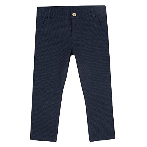 Chicco, pantaloni lunghi di tessuto jacquard puntinato, blu (5 anni)