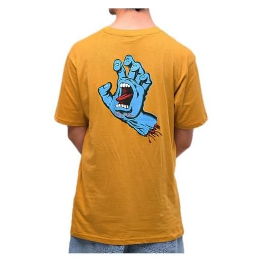 Santa cruz skateboard santa cruz t-shirt screaming chest maglia uomo originale 2024 santa cruz originale garantito (l, bianco)