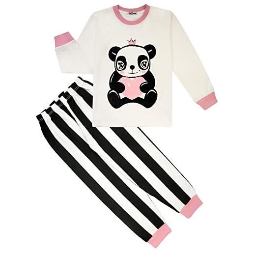 A2Z 4 Kids ragazze bambini natale pigiama bambini pj 2 pezzo festivo set panda - pjs 200 panda baby pink_9-10