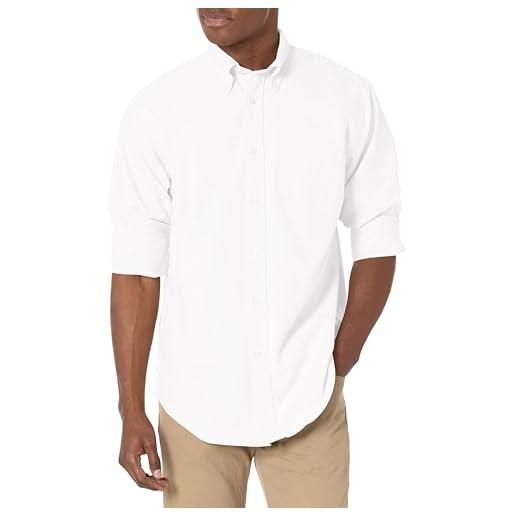 Brooks Brothers camicia sportiva da uomo a maniche lunghe con bottoni in cotone oxford originale, bianco, small/medium