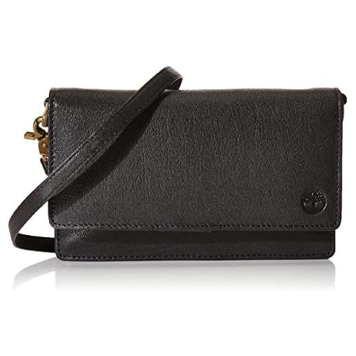 Timberland rfid leather crossbody wallet purse, borsa a tracolla pelle donna, nero (cav), einheitsgröße