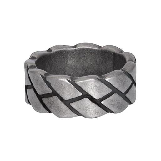 iXXXi Men anello bugatti argento antico | 23mm, acciaio inossidabile, nessuna pietra preziosa