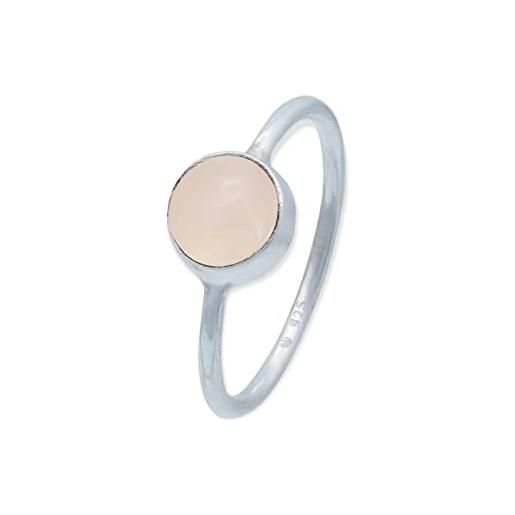 mantraroma anello argento 925 con pietre preziose quarzo rosa pietra argento sterling da donna in vero argento (mrg-078-07-(50))