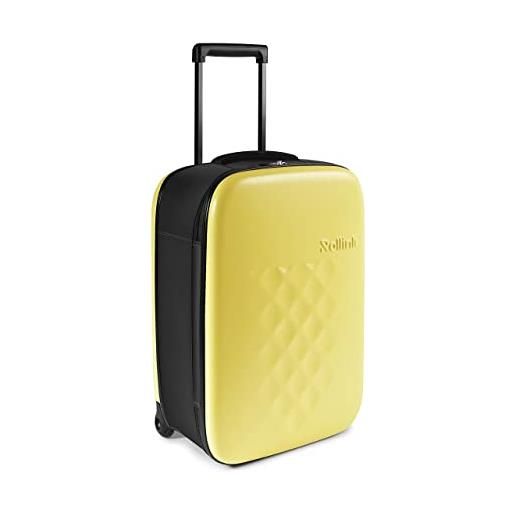 Rollink flex21 vega (yellow iris) - la valigia più sottile al mondo * brevettata * - bagaglio a mano, valigie rigide, trolley, trolley