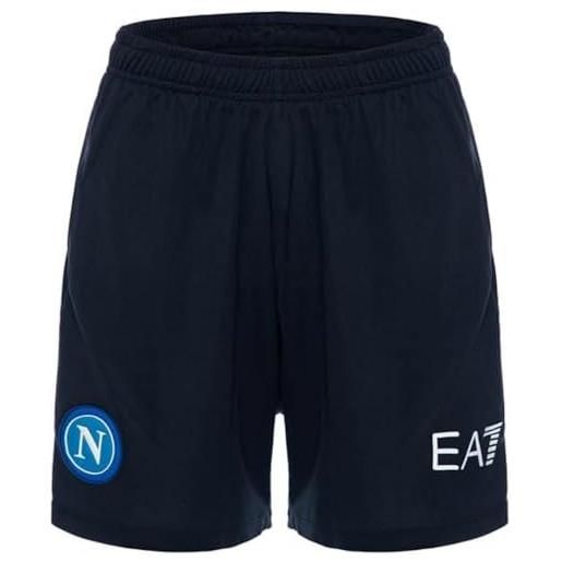 Ssc napoli shorts allenamento blu, ea7, prodotto ufficiale, tasche con zip, pantaloncini, xxxl
