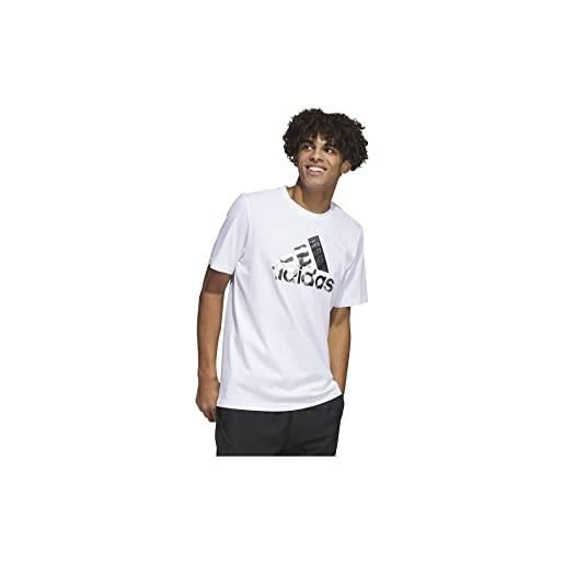 Adidas m power logo ft, t-shirt uomo, bianco, l