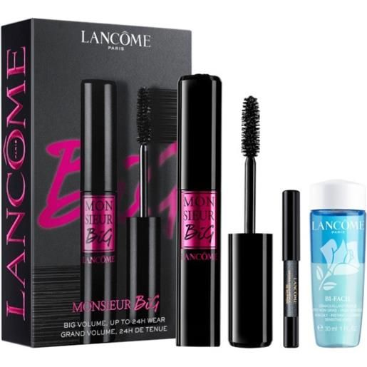 Lancome monsieur big mascara + matita occhi + struccante bi-fasico - cofanetto make-up