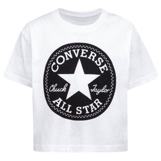 Converse signature chuck patch boxy t white t-shirt m/m logo junior bimba