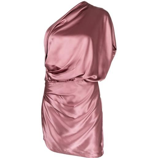 Michelle Mason abito corto monospalla drappeggiato - rosa