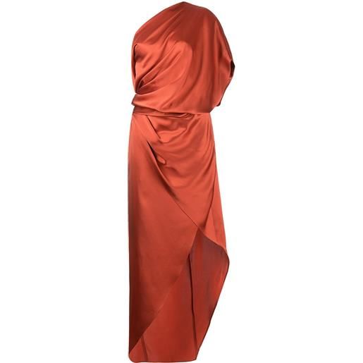 Michelle Mason abito midi drappeggiato - arancione