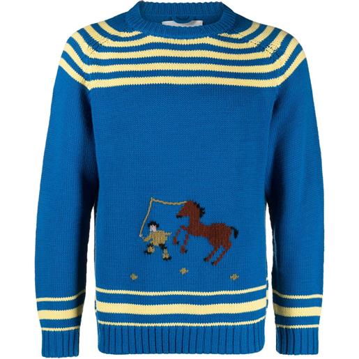 BODE maglione con dettaglio a righe - blu