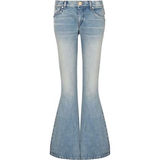 Balmain jeans svasati western con vita bassa - blu