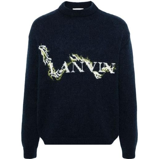 Lanvin maglione con logo jacquard - blu