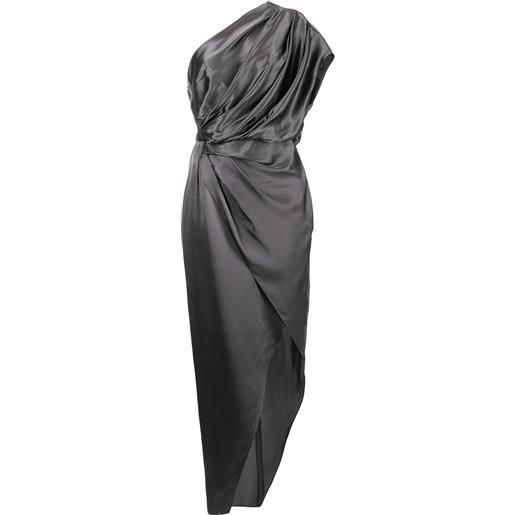 Michelle Mason abito midi con drappeggio - argento