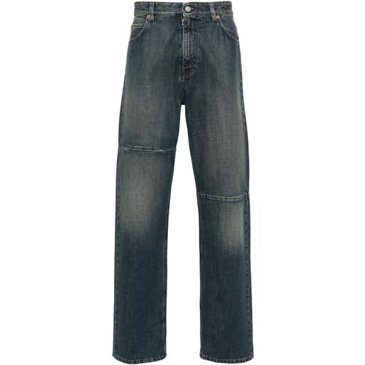 MM6 Maison Margiela jeans dritti con applicazione - blu