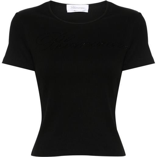 Blumarine t-shirt con strass - nero
