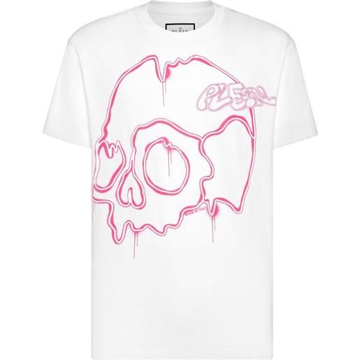 Philipp Plein t-shirt dripping skull - bianco