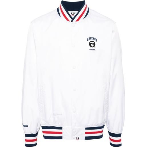 AAPE BY *A BATHING APE® bomber con dettaglio a righe - bianco