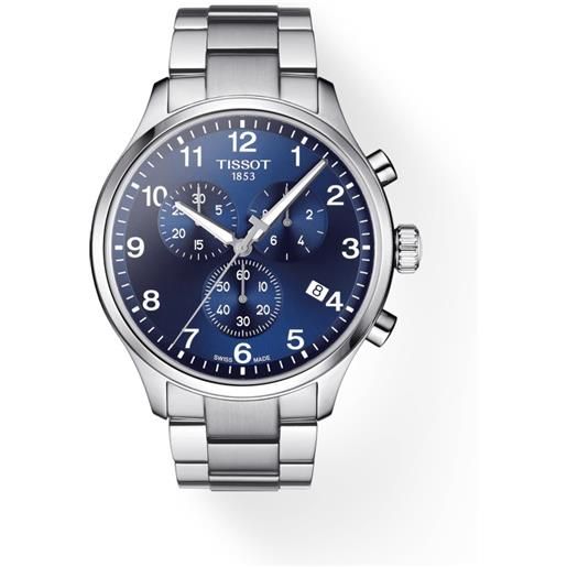 Tissot orologio Tissot chrono xl classic con quadrante blu e bracciale in acciaio