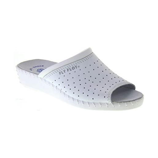 Fly Flot antonimina, ciabatte donna, aperte, con sottopiede in pelle scamosciato, sandali, bianco, 39 eu