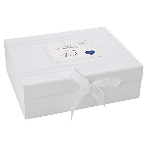 White cotton cards (lla45x) - scatola per ricordi per 45° anniversario