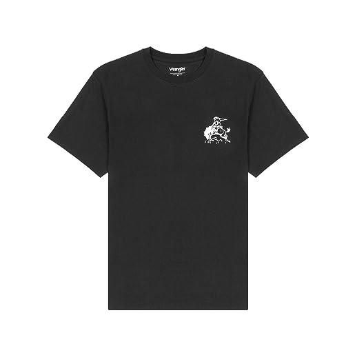 Wrangler tè con marchio t-shirt, nero, xxl uomo