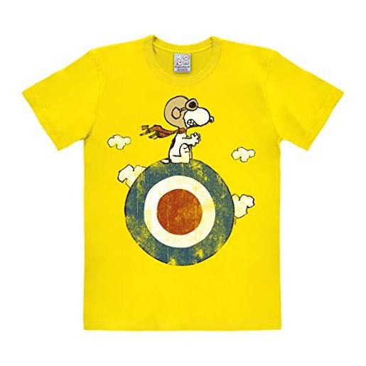 Logoshirt® peanuts i snoopy i pilota i target i maglietta i t-shirt stampate i donna e uomo i giallo i design originale su licenza i taglia xl