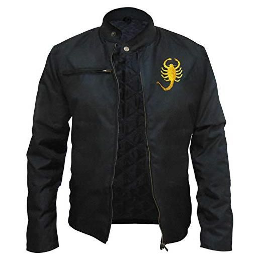 Fashion_First drive scorpion ryan gosling drive - giacca da motociclista leggera in cotone, giacca in cotone nero, s