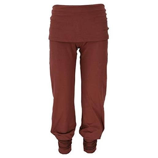 GURU SHOP guru-shop, pantaloni da yoga con minigonna in qualità biologica, marrone dattero, cotone, dimensione indumenti: m (38), pantaloni lunghi