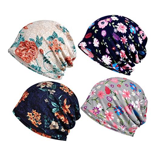 Holibanna 4 pz berretto da notte bandana da donna tappo per chemioterapia fasce per le donne cappello di maternità accessori per doppio strato tappo di copertura turbante mancare