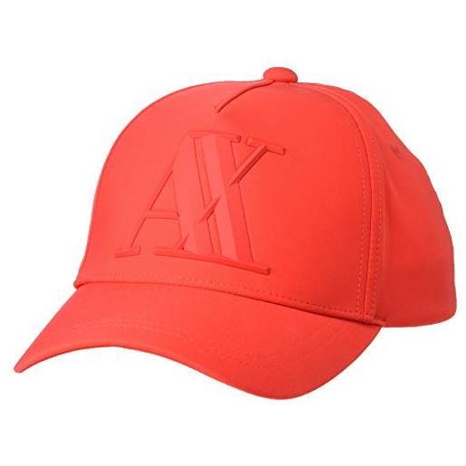 A|X ARMANI EXCHANGE rubber logo hat berretto da baseball, rosso, taglia unica uomo