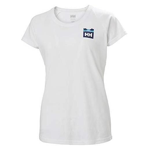 Helly Hansen w nord graphic drop t-shirt camicia, donna, white, xs