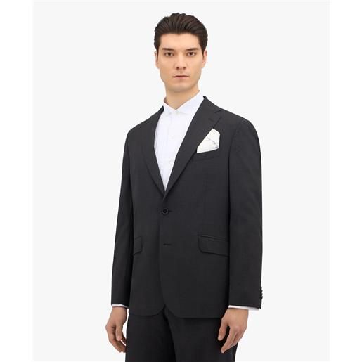 Brooks Brothers blazer grigio scuro in lana vergine elasticizzata