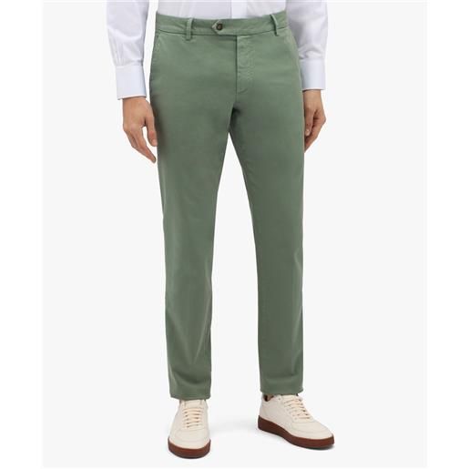 Brooks Brothers pantalone chino verde in cotone elasticizzato