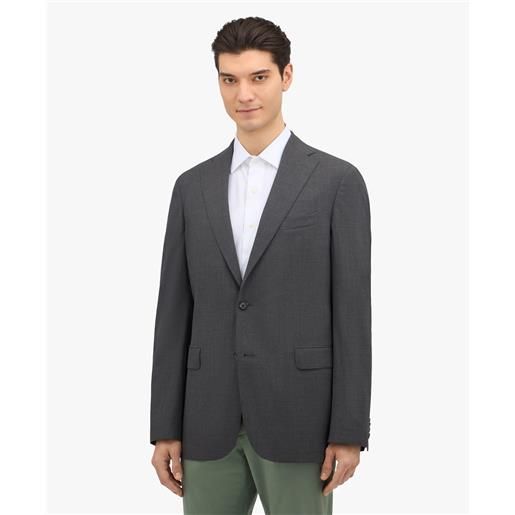Brooks Brothers blazer grigio in lana vergine elasticizzata