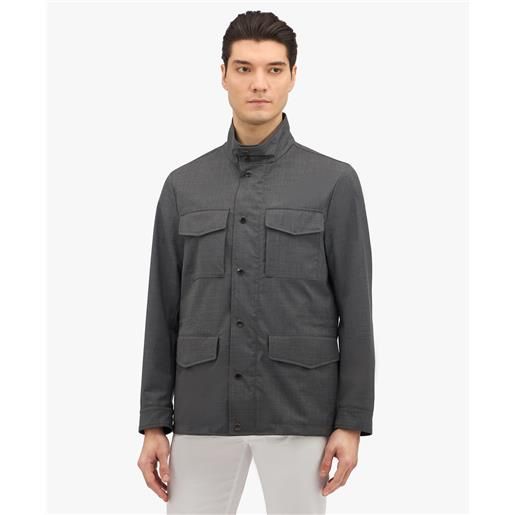 Brooks Brothers giacca da campo grigia in lana vergine grigio