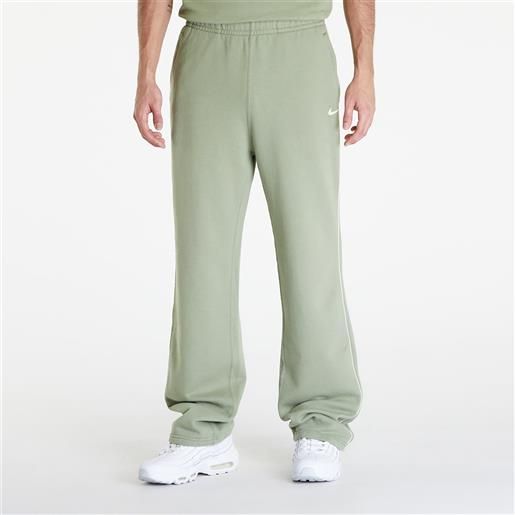 Nike x nocta men's open-hem fleece pants oil green/ lt liquid lime