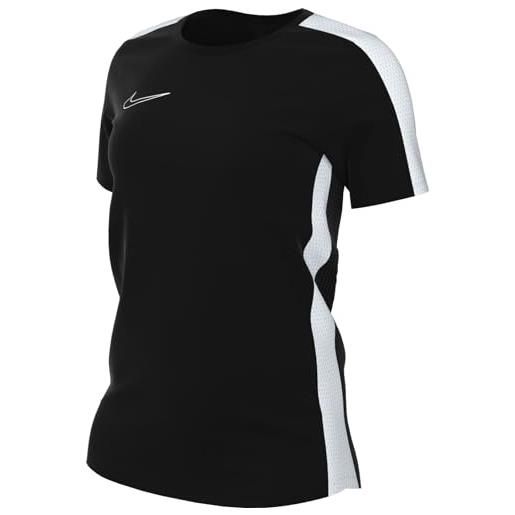 Nike w w nk df acd23 top ss branded, t-shirt donna, nero/bianco/bianco, m