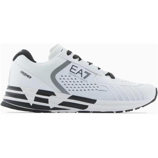 EA7 sneakers bianche EA7 logo nero cruscher distance reflex x8x094-xk239