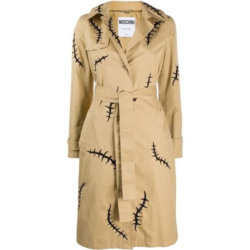 Moschino trench con stampa - toni neutri