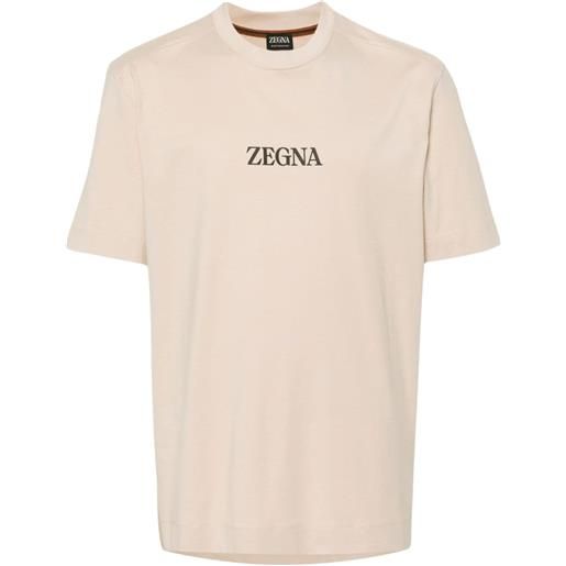 Zegna t-shirt con logo - toni neutri
